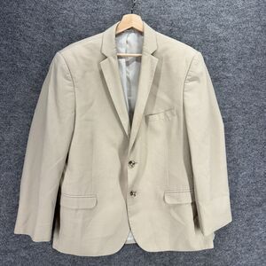 Pronto Uomo Blazer Men 44 Beige Button Up Collared Long Sleeve Wool Slim Fit